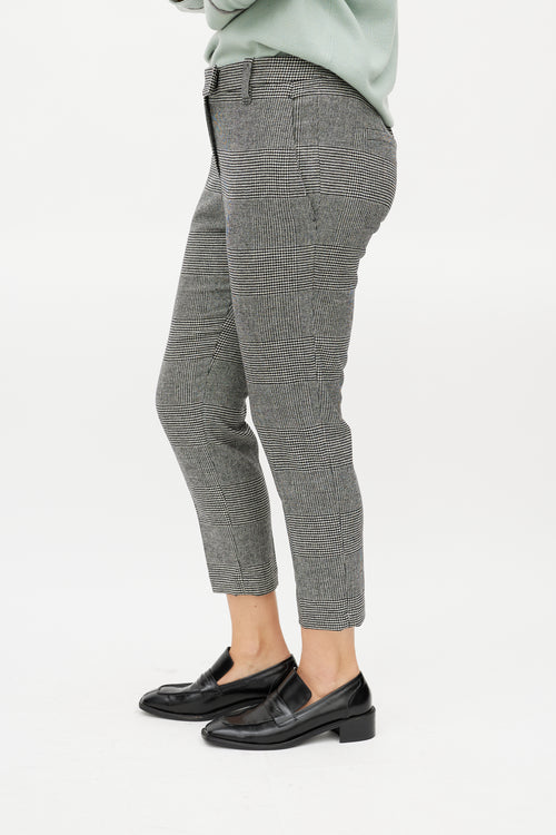 Brunello Cucinelli Black & White Wool Houndstooth Trouser
