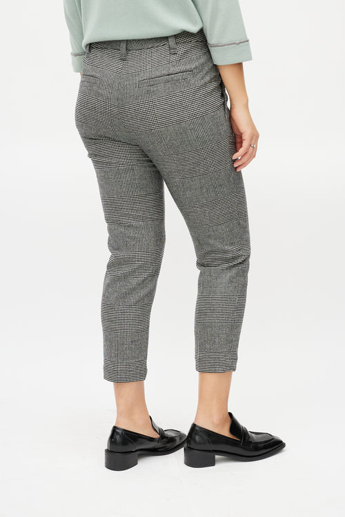 Brunello Cucinelli Black & White Wool Houndstooth Trouser