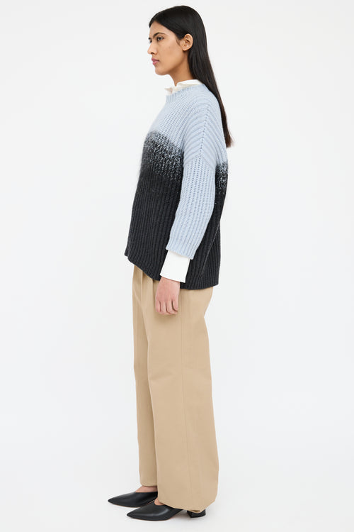 Brunello Cucinelli Blue & Black Cashmere Sweater