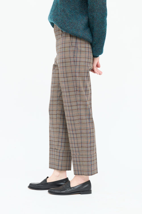 Brunello Cucinelli Plaid Wool Pant