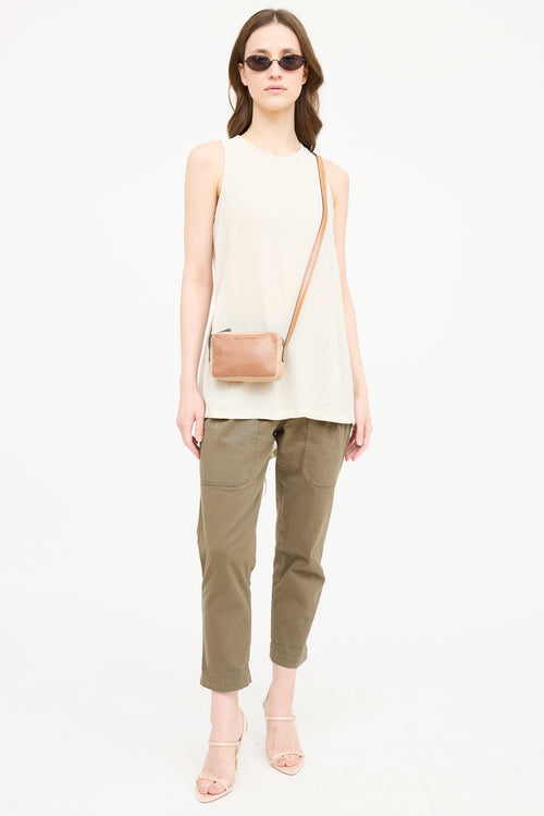 Brunello Cucinelli Leather Contrast Logo Bag