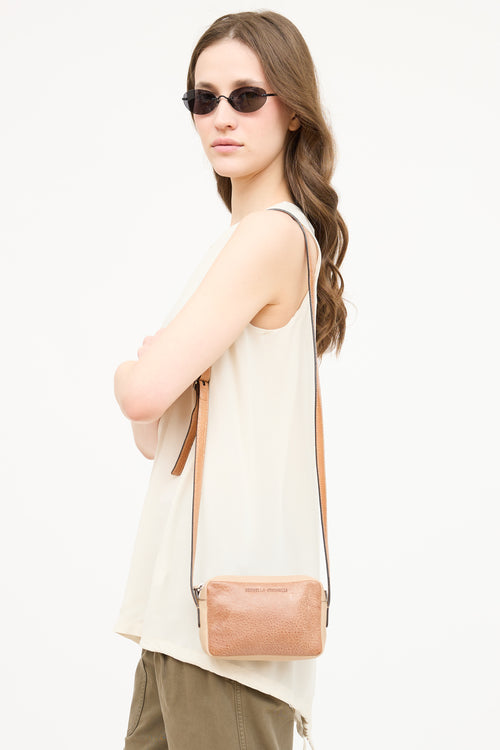 Brunello Cucinelli Leather Contrast Logo Bag