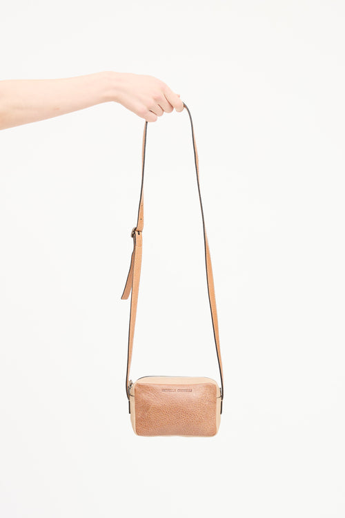 Brunello Cucinelli Leather Contrast Logo Bag