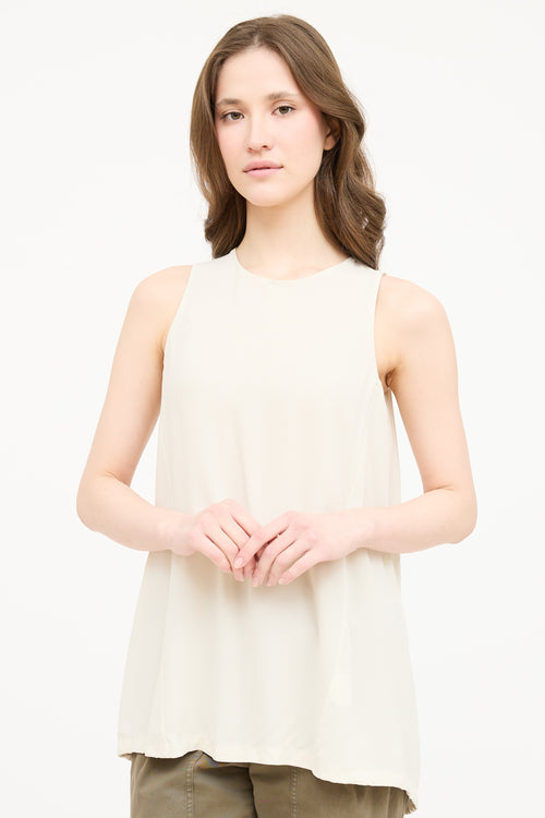 Brunello Cucinelli Silk Cinch Sleeveless Top