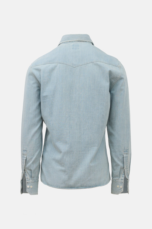 Brunello Cucinelli Denim Leisure Fit Western Shirt