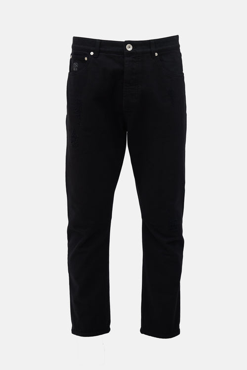Brunello Cucinelli Distressed Leisure Fit Jeans