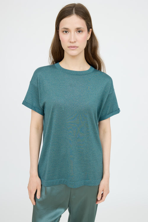 Brunello Cucinelli Cashmere Sparkly T-Shirt