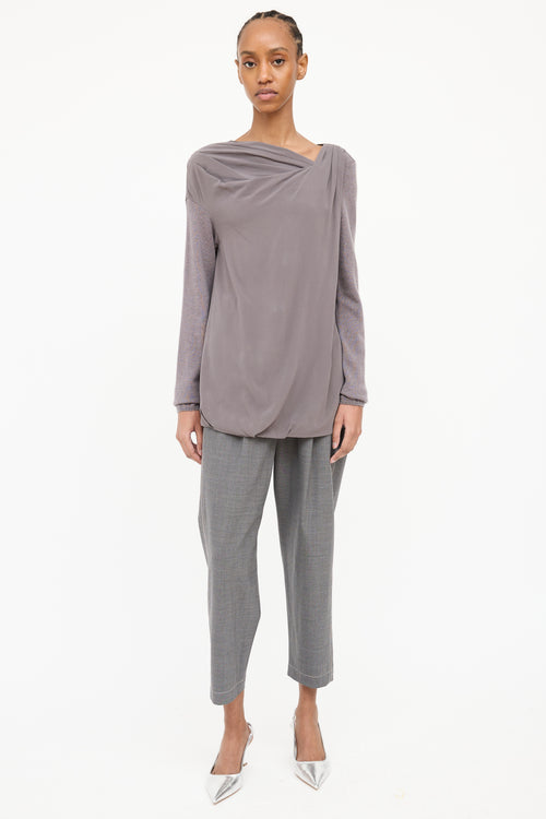Brunello Cucinelli Silk Drape Top