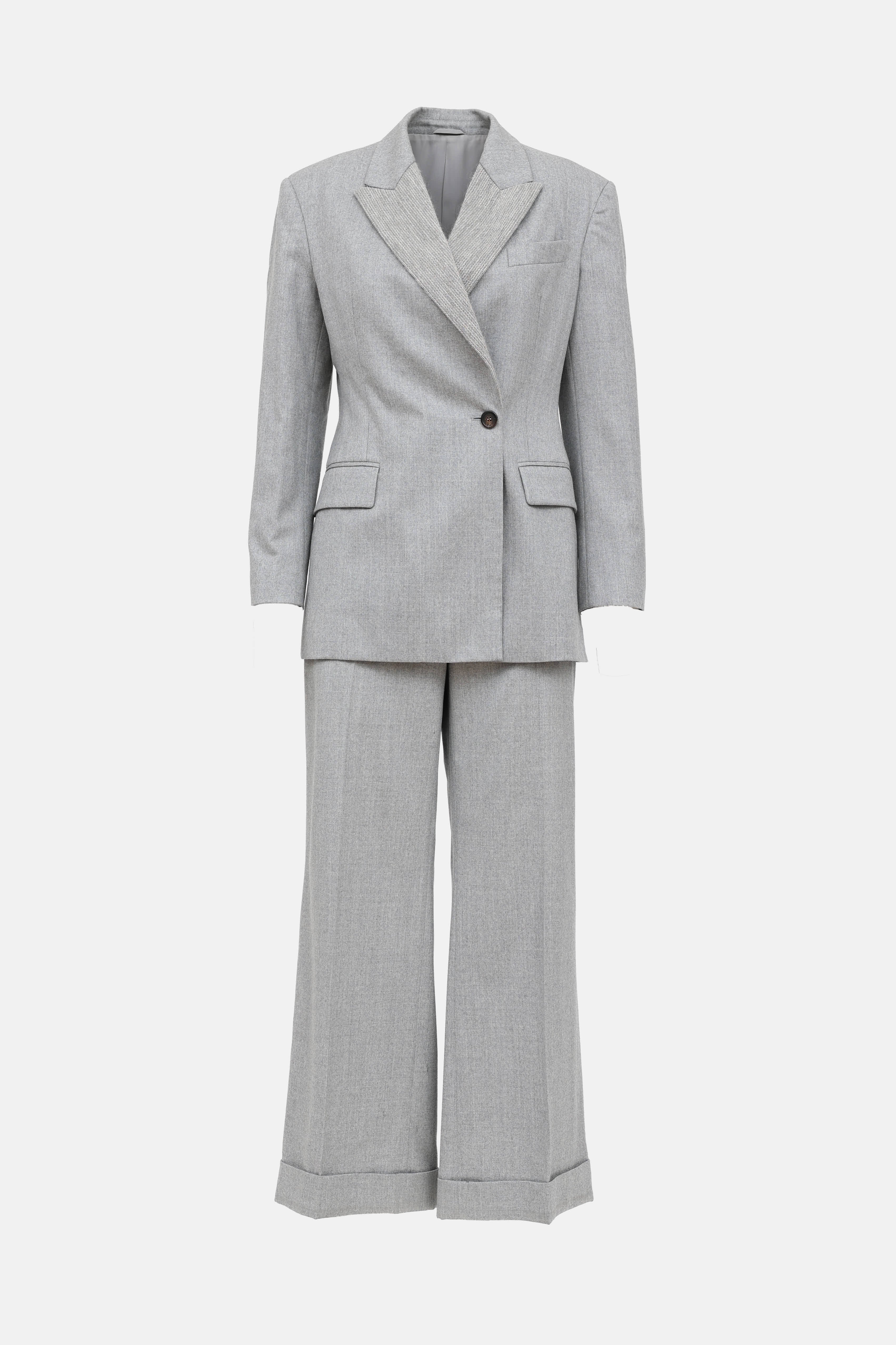 Brunello Cucinelli Wool Monili Bead Pant Suit