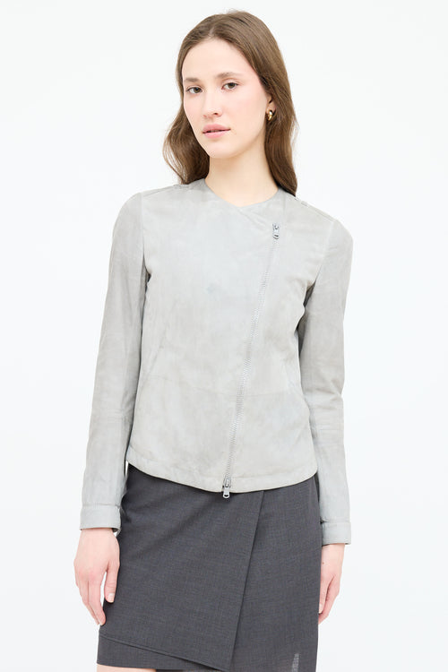 Brunello Cucinelli Suede Assymetrical Jacket