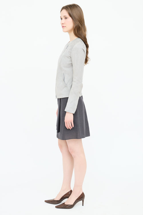 Brunello Cucinelli Suede Assymetrical Jacket