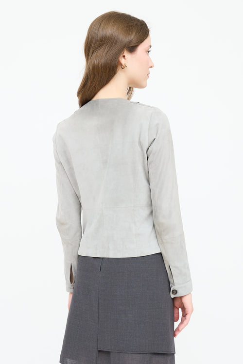 Brunello Cucinelli Suede Assymetrical Jacket