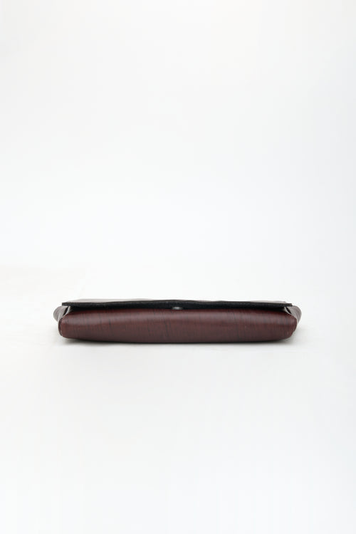 Brunello Cucinelli Leather Beaded Strap Clutch