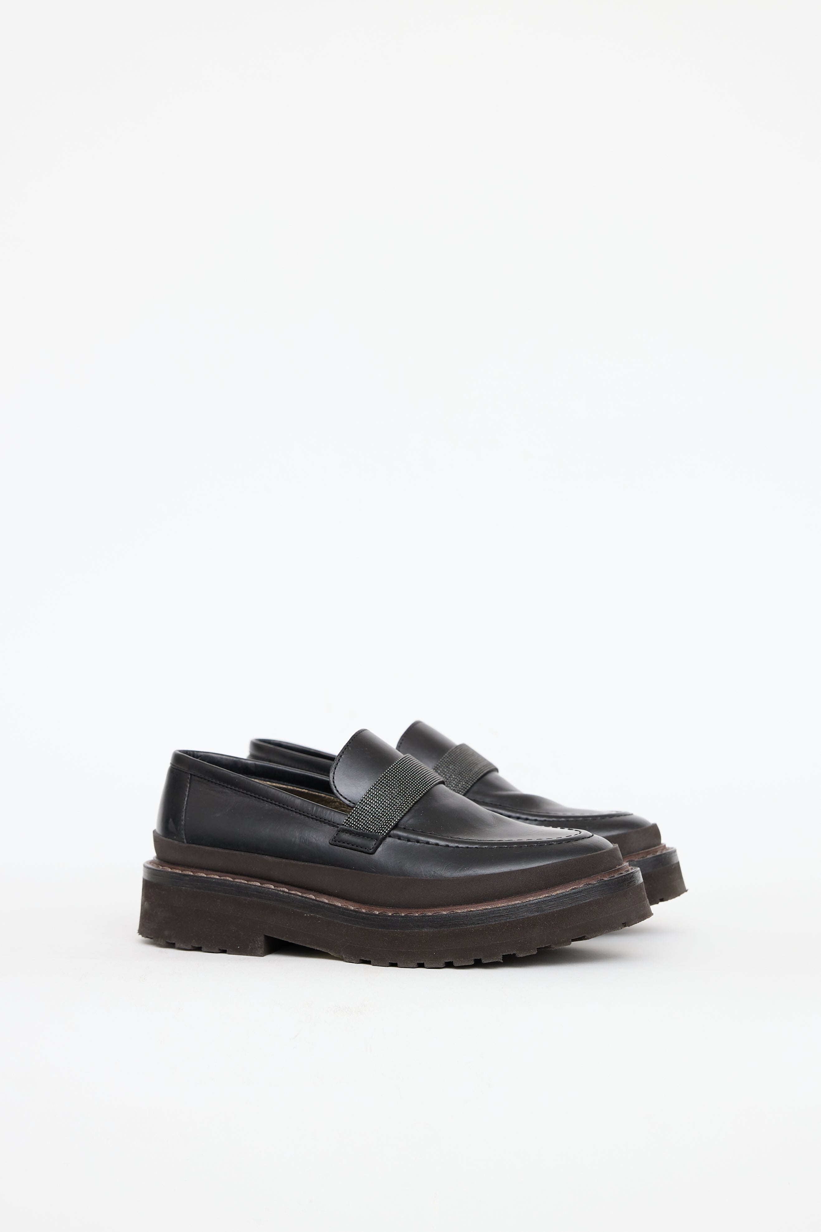 Brunello Cucinelli Leather Monili Loafer