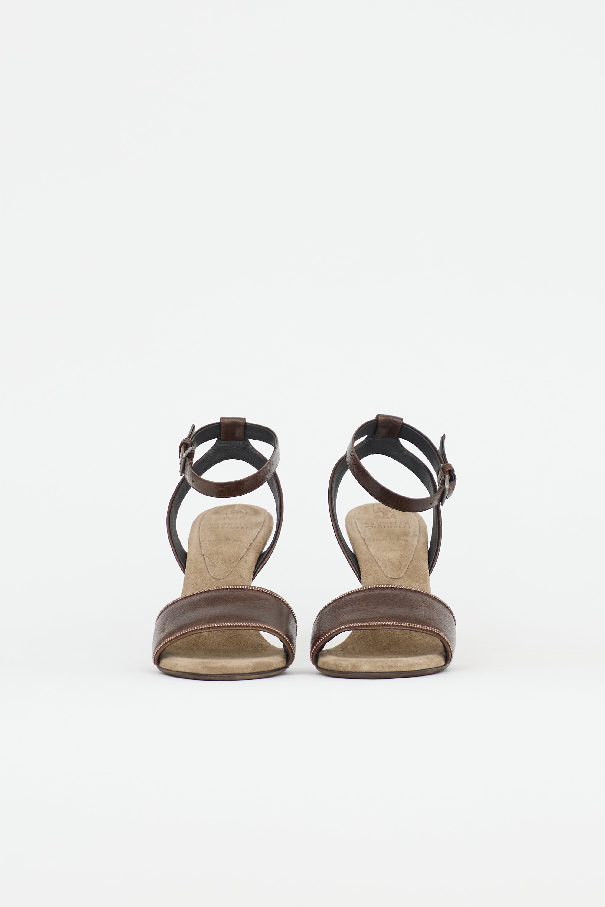 Brunello Cucinelli Leather Monili Sandal