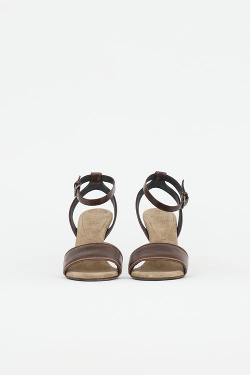 Brunello Cucinelli Leather Monili Sandal