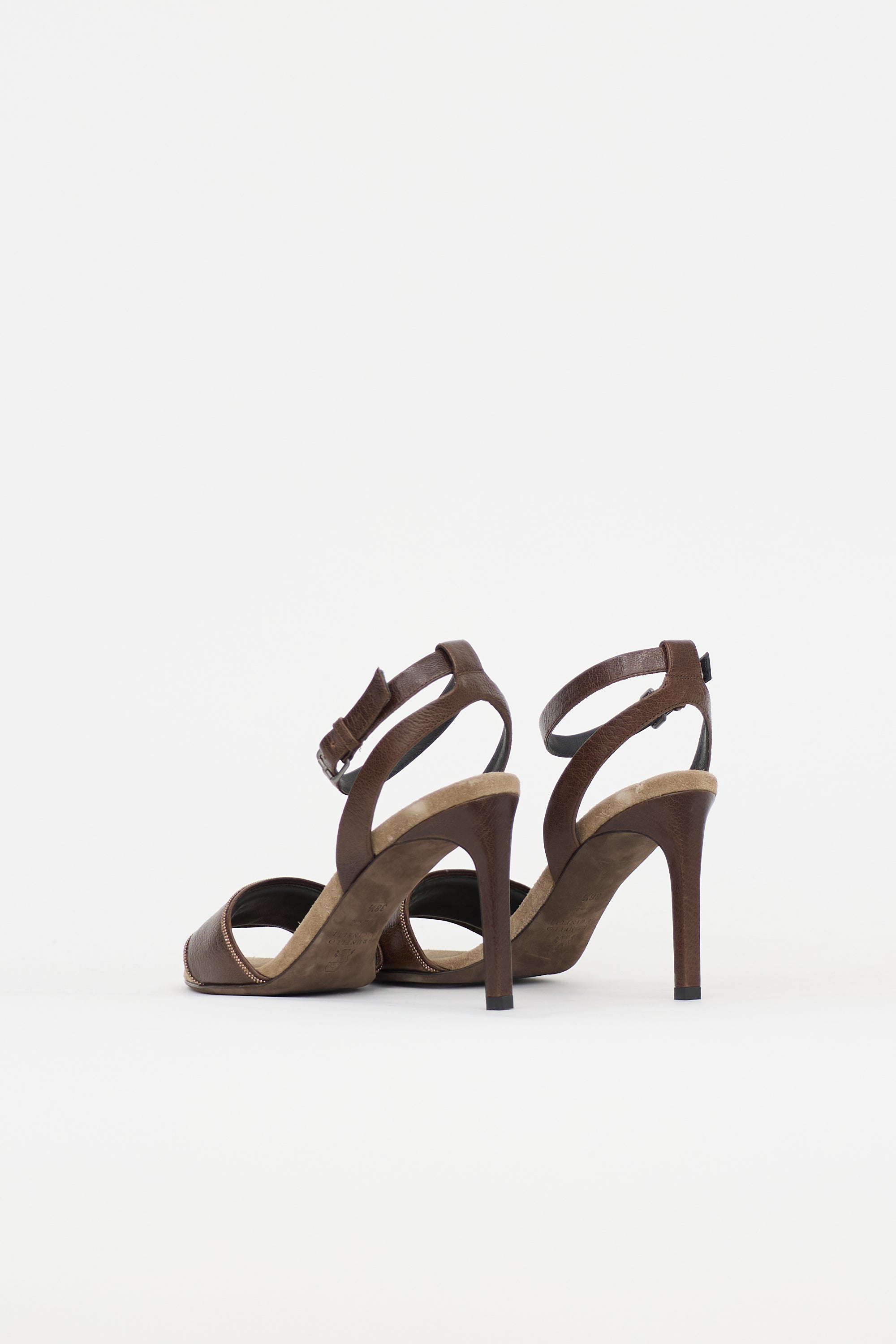 Brunello Cucinelli Leather Monili Sandal