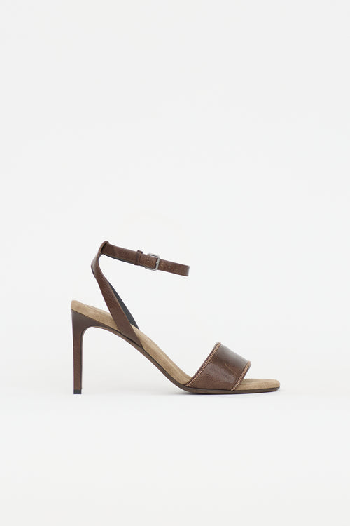 Brunello Cucinelli Leather Monili Sandal