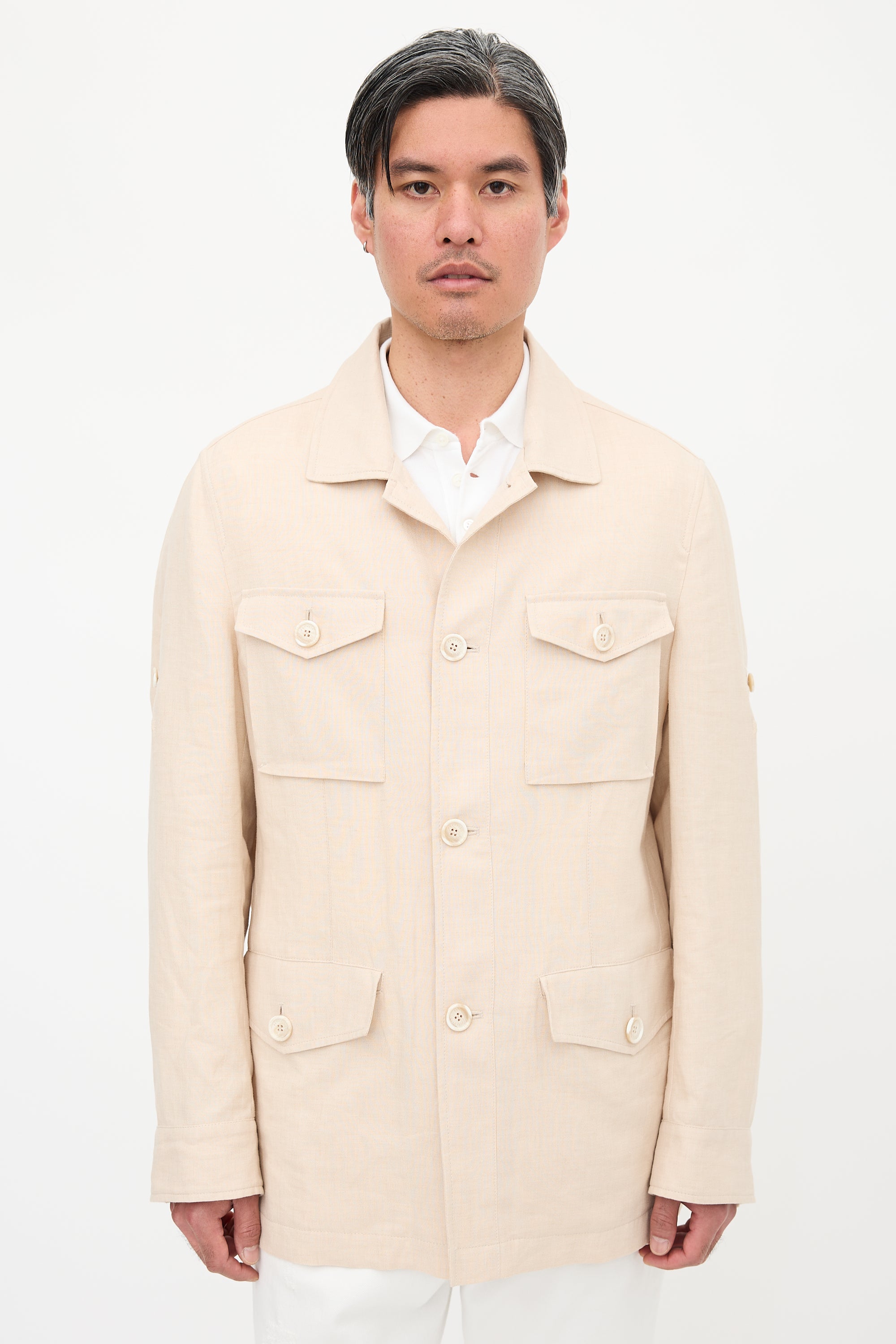 Brunello Cucinelli Linen & Wool Field Jacket
