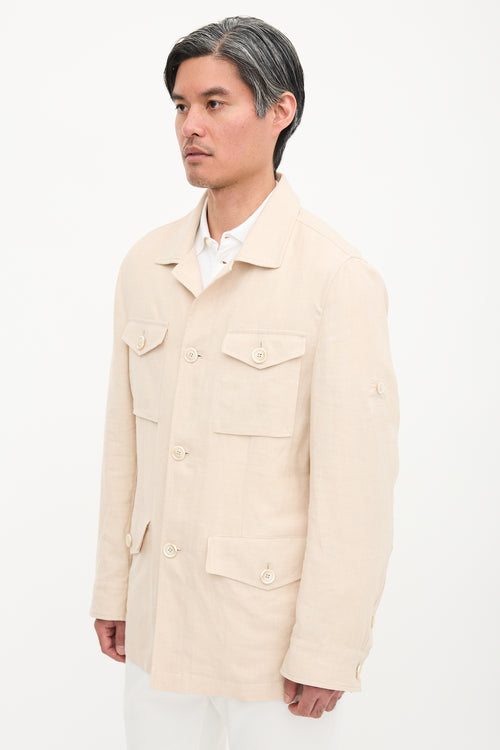 Brunello Cucinelli Linen & Wool Field Jacket