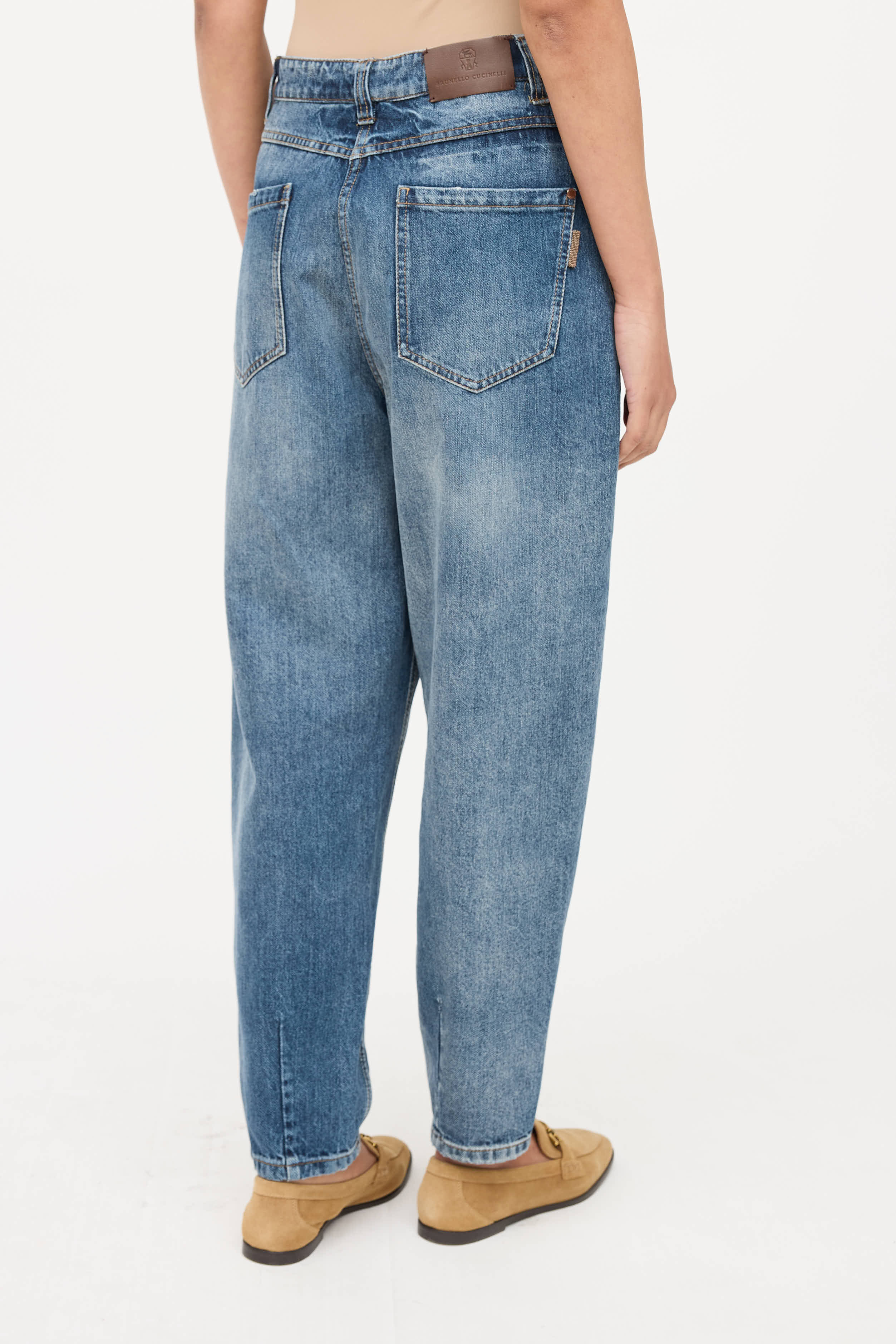 Brunello Cucinelli Medium Wash Barrel Jeans