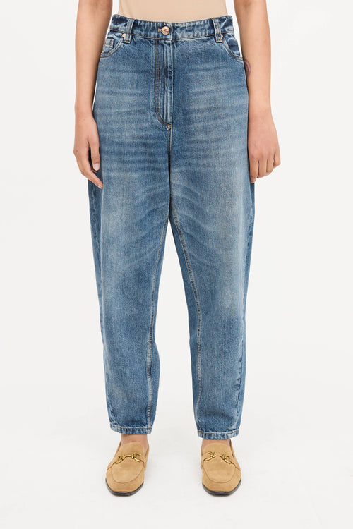 Brunello Cucinelli Medium Wash Barrel Jeans
