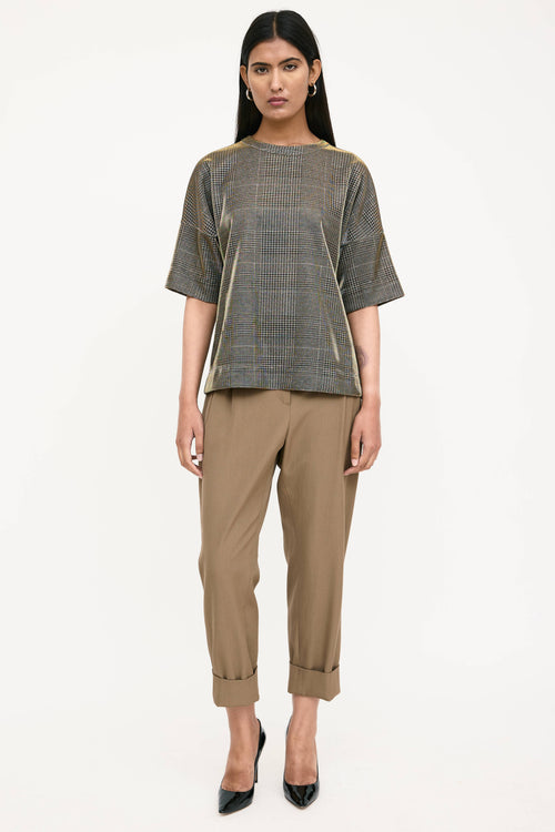 Akris Metallic Check Top