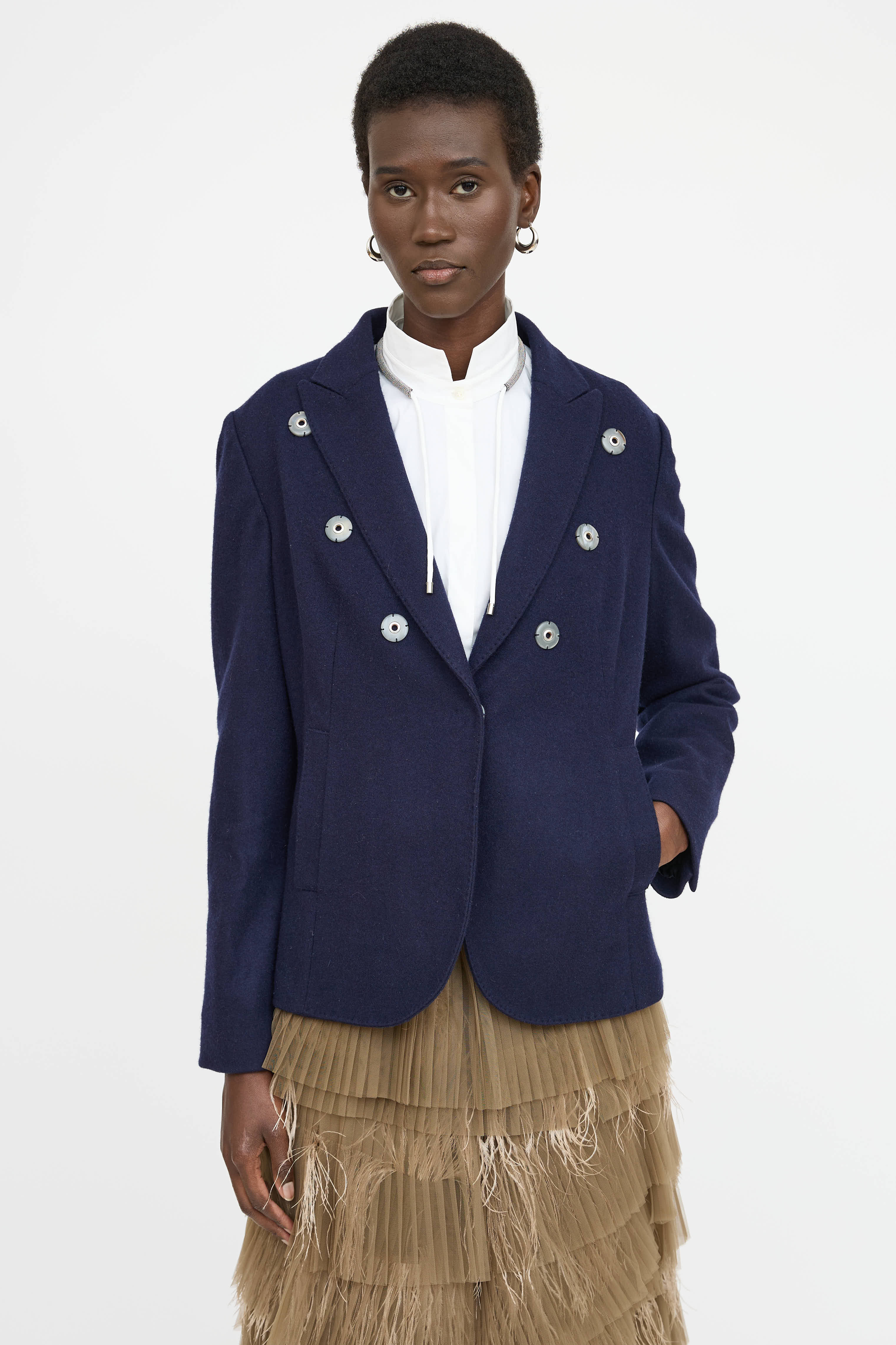 Brunello Cucinelli Wool Button Blazer