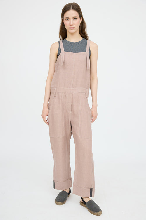 Brunello Cucinelli Linen Monili Overalls