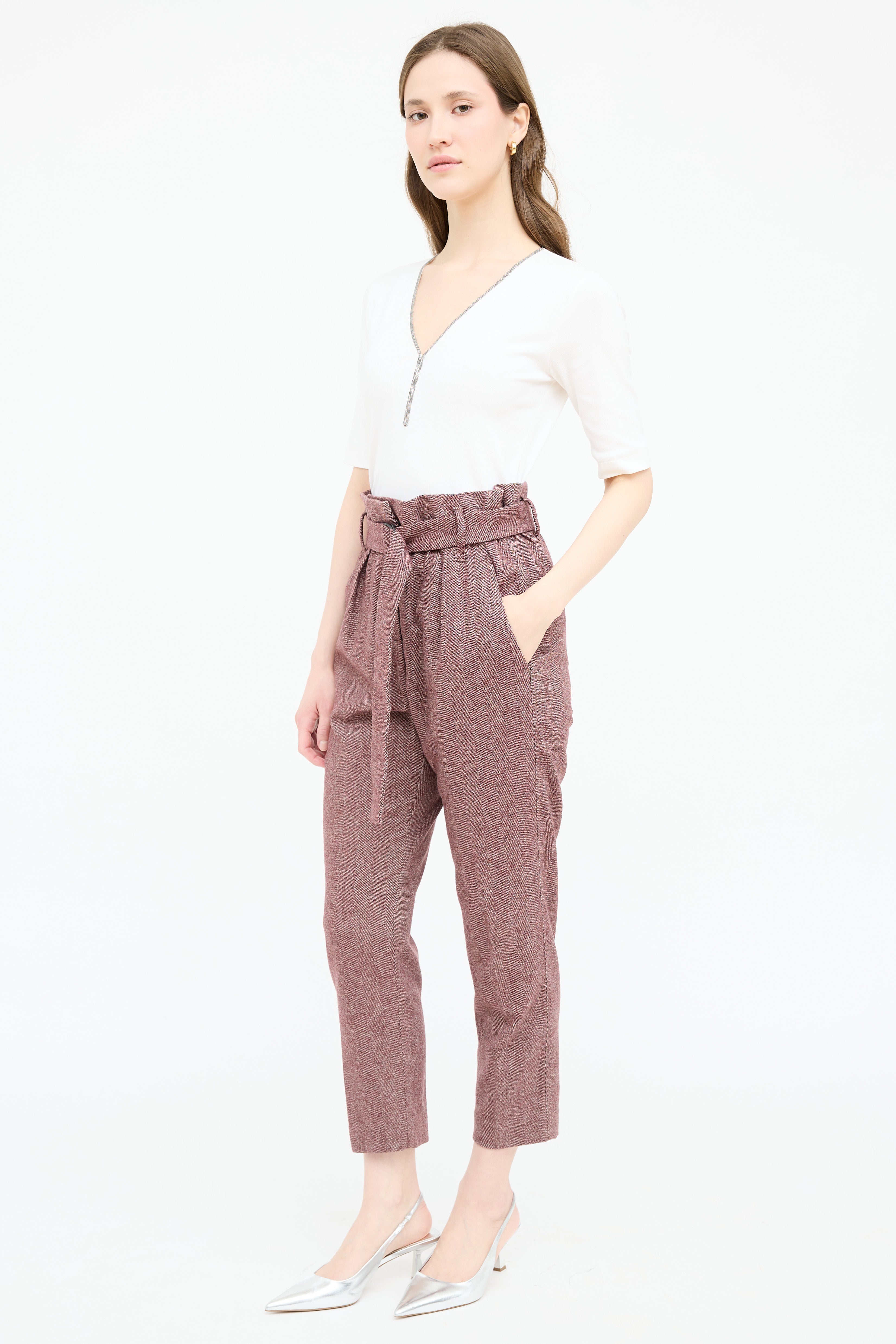 Brunello Cucinelli Wool Belted Pants