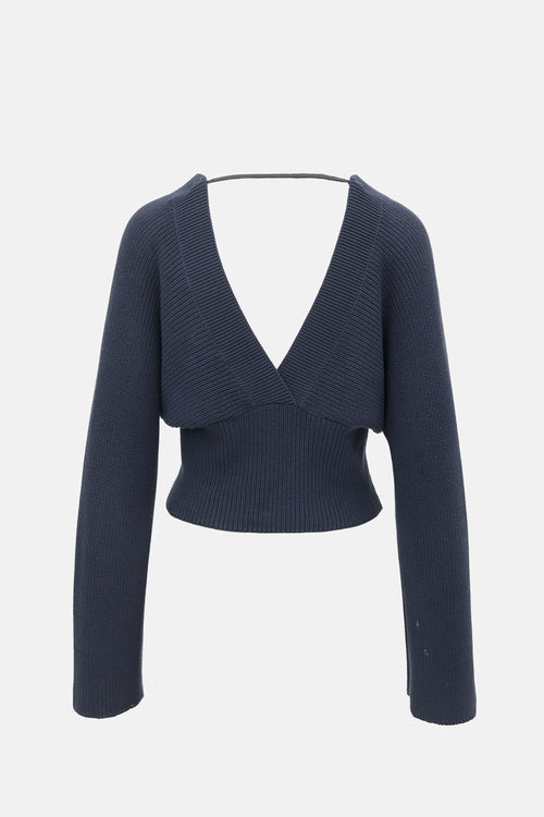 Brunello Cucinelli Rib Knit Cropped Sweater