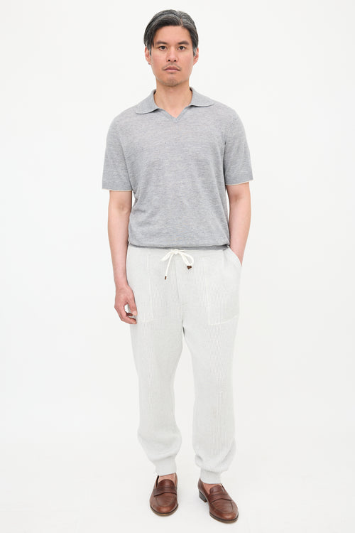 Brunello Cucinelli Rib Knit Jogger Pant