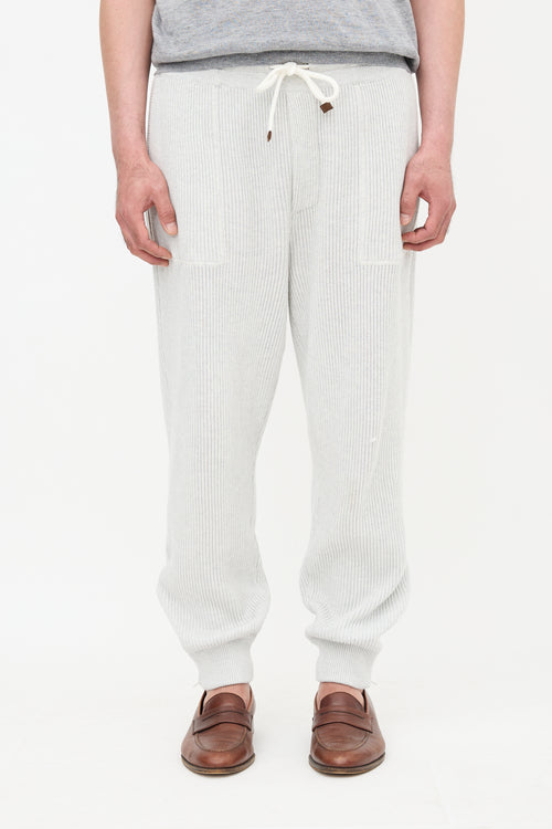 Brunello Cucinelli Rib Knit Jogger Pant