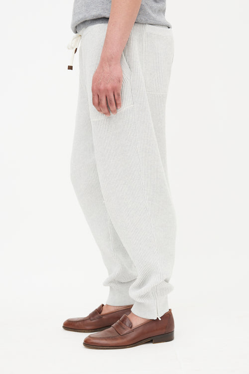 Brunello Cucinelli Rib Knit Jogger Pant