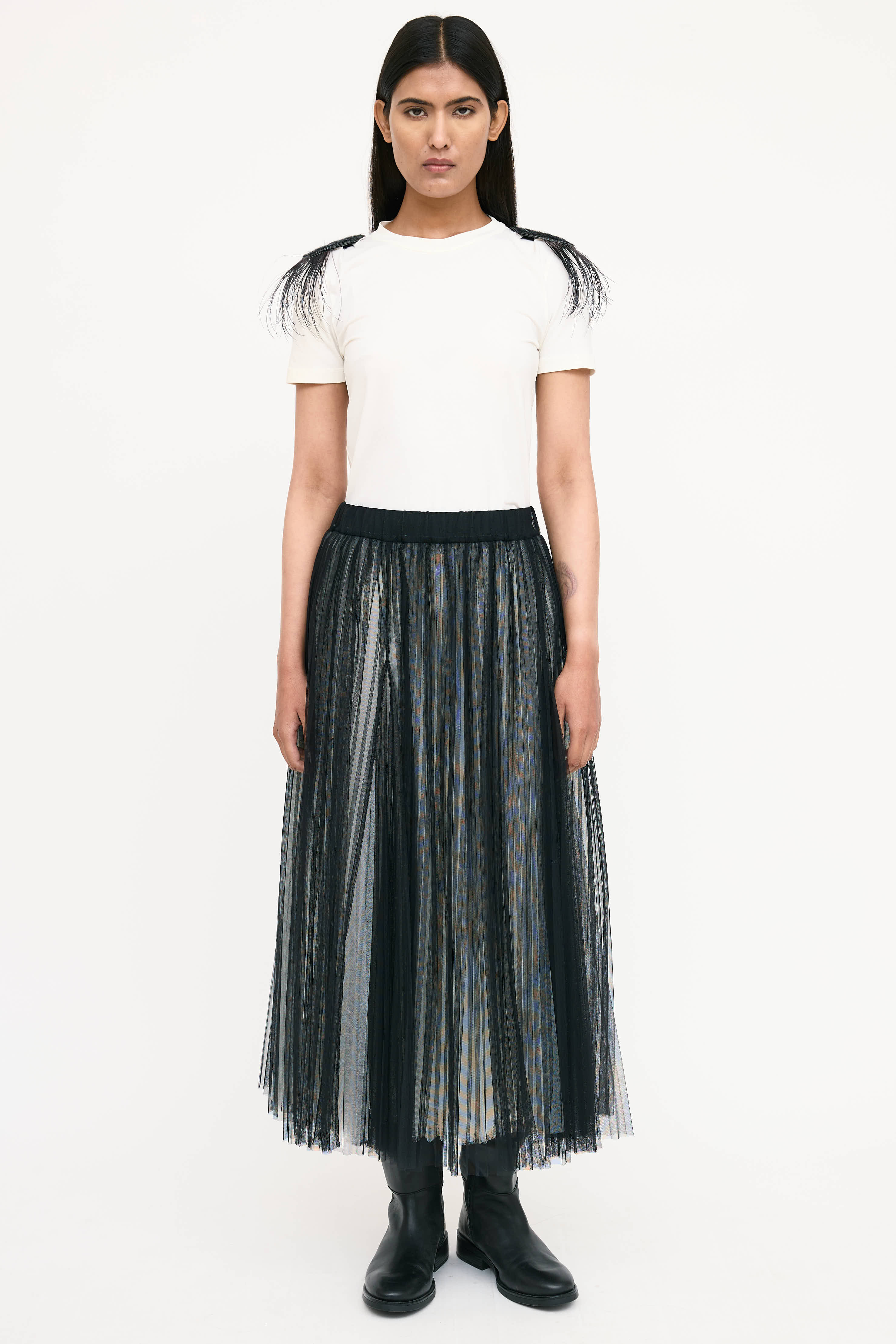 Brunello Cucinelli Sequin Feather T-Shirt