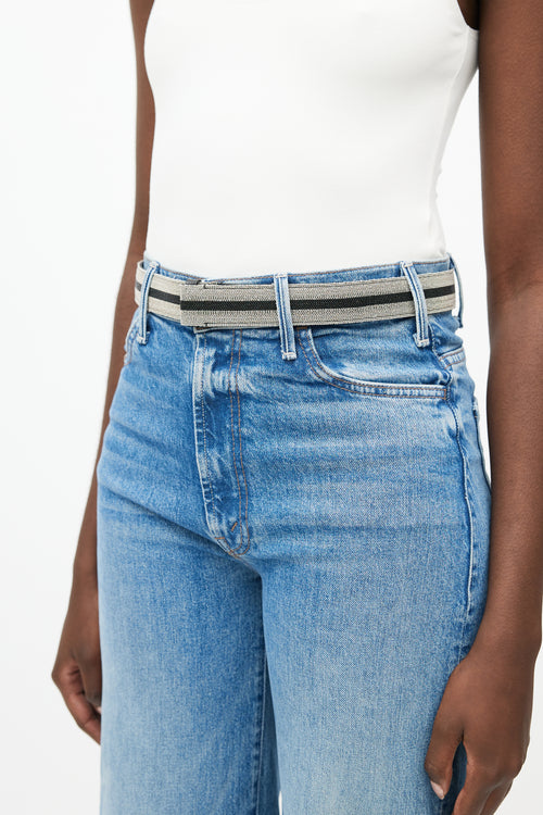 Brunello Cucinelli Black & Silver Monili Belt