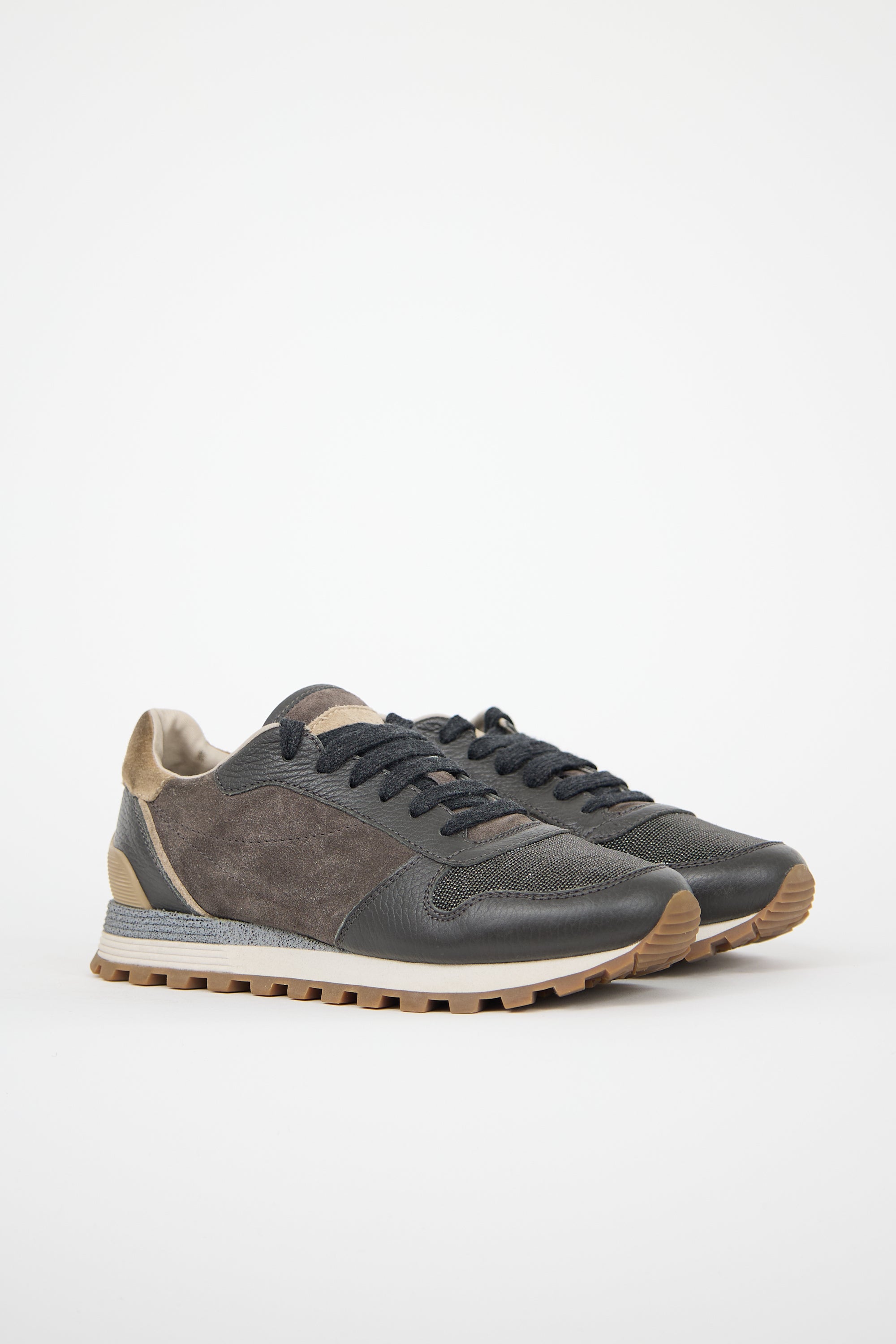 Brunello Cucinelli Suede Leather Monili Sneaker