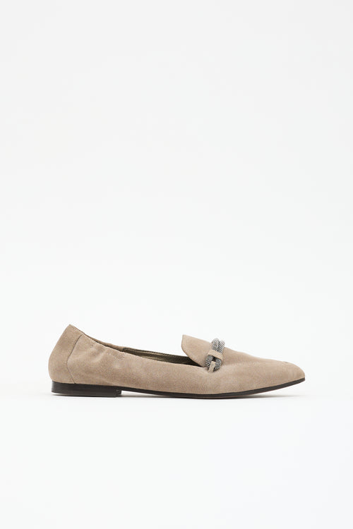Brunello Cucinelli Suede Pointed Toe Loafer
