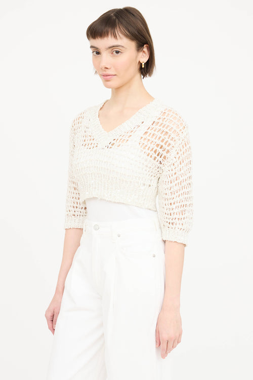 Brunello Cucinelli Crochet Sequin Top