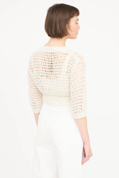 Brunello Cucinelli Crochet Sequin Top