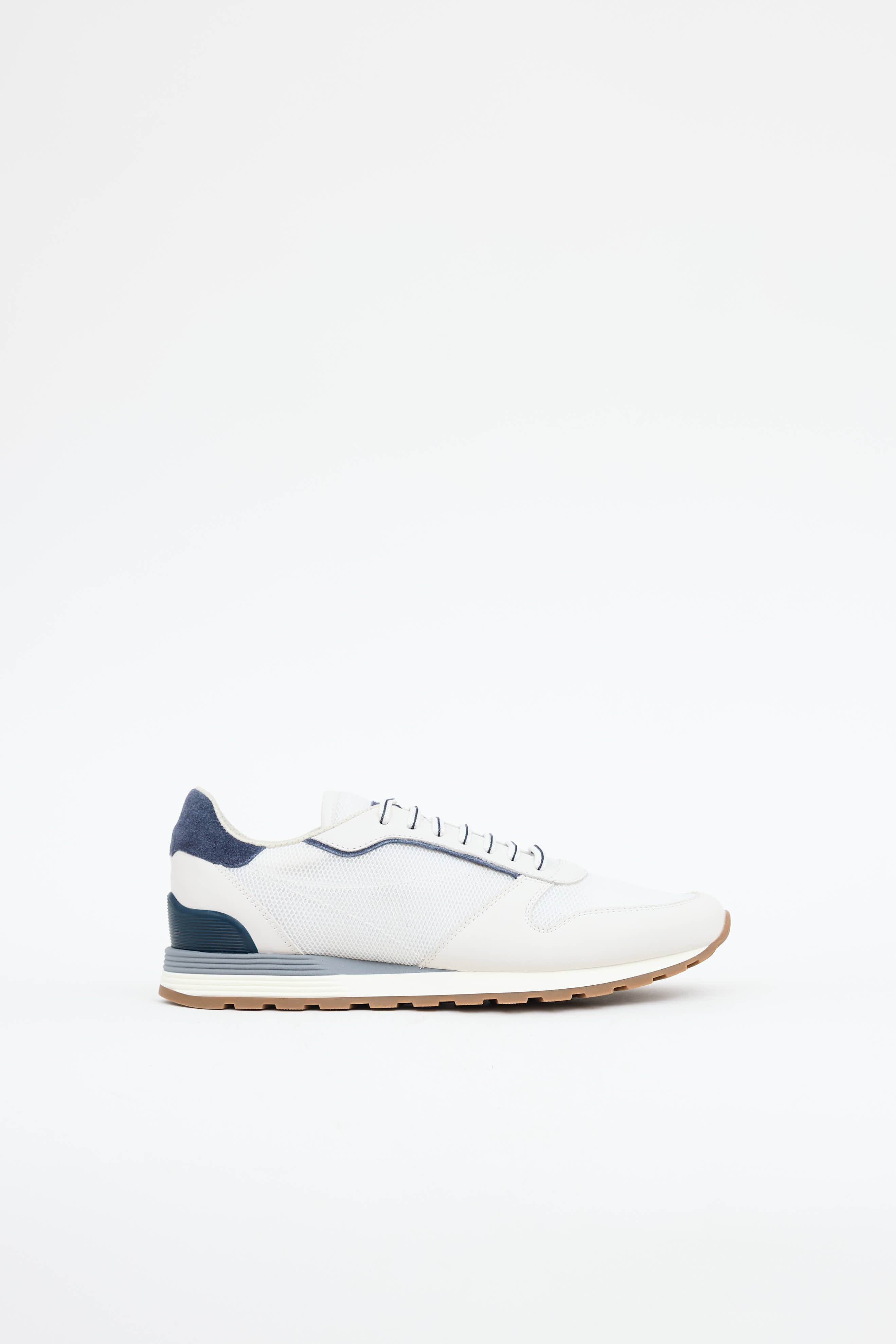 Brunello Cucinelli Leather & Mesh Sneakers