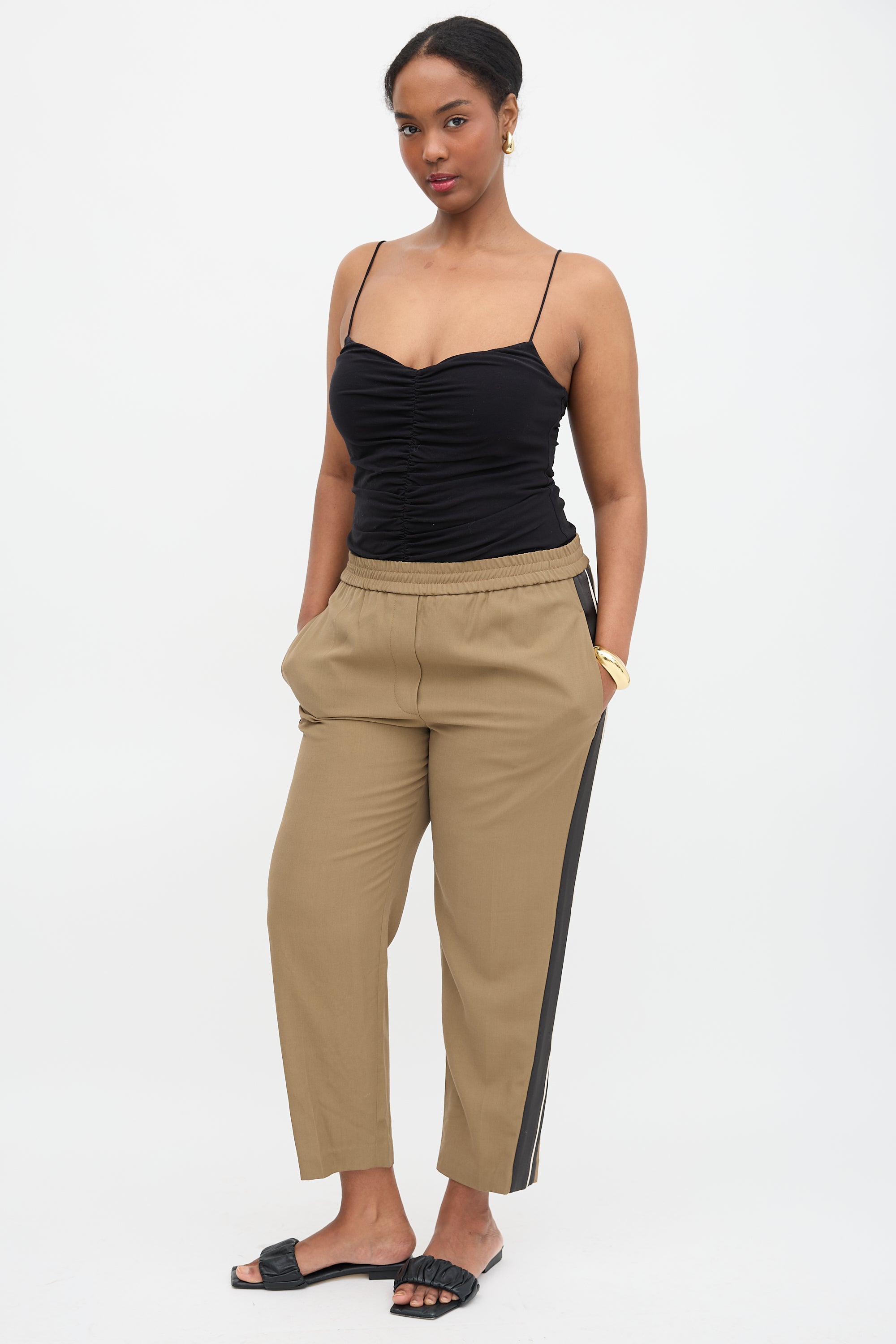 Brunello Cucinelli Wool Side Stripe Trouser