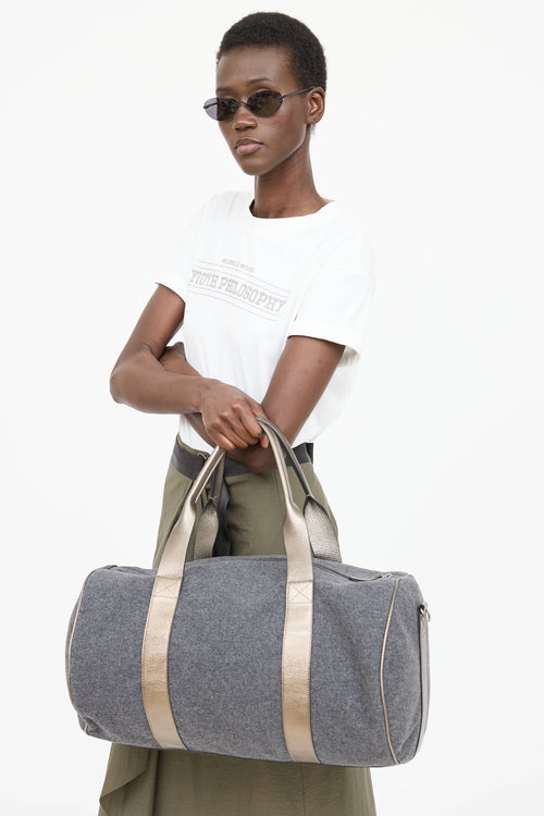 Brunello Cucinelli Felt Monili Duffle Bag