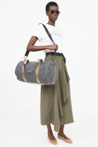 Brunello Cucinelli Felt Monili Duffle Bag