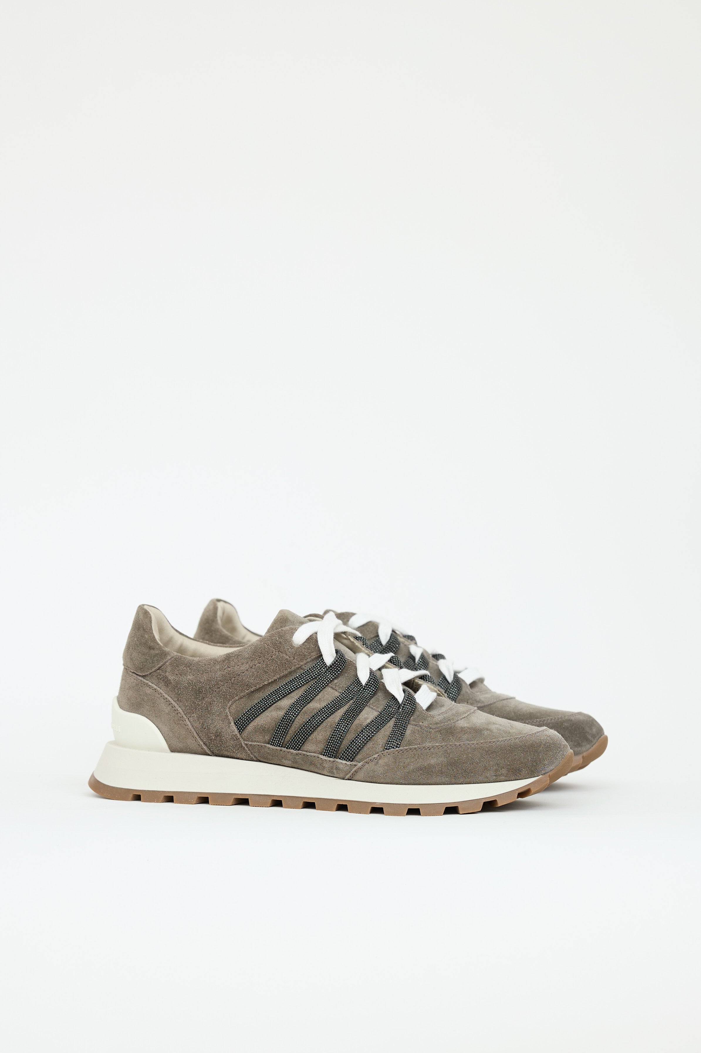 Brunello Cucinelli Suede Monili Sneaker