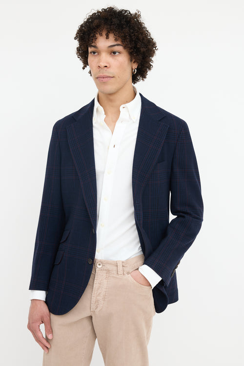 Brunello Cucinelli Wool Plaid Blazer