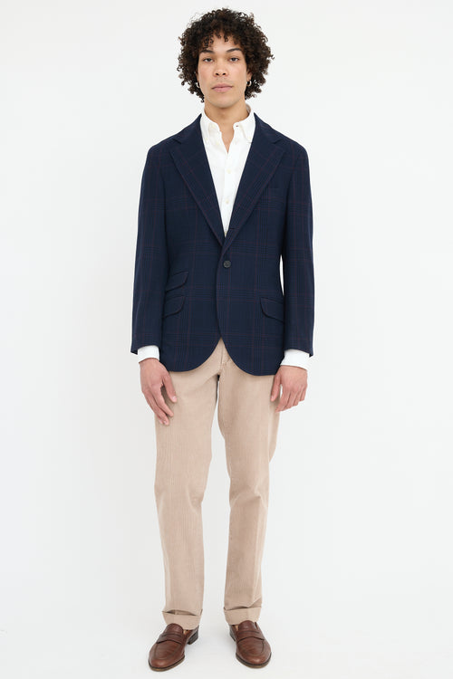 Brunello Cucinelli Wool Plaid Blazer
