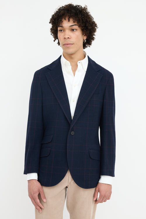 Brunello Cucinelli Wool Plaid Blazer