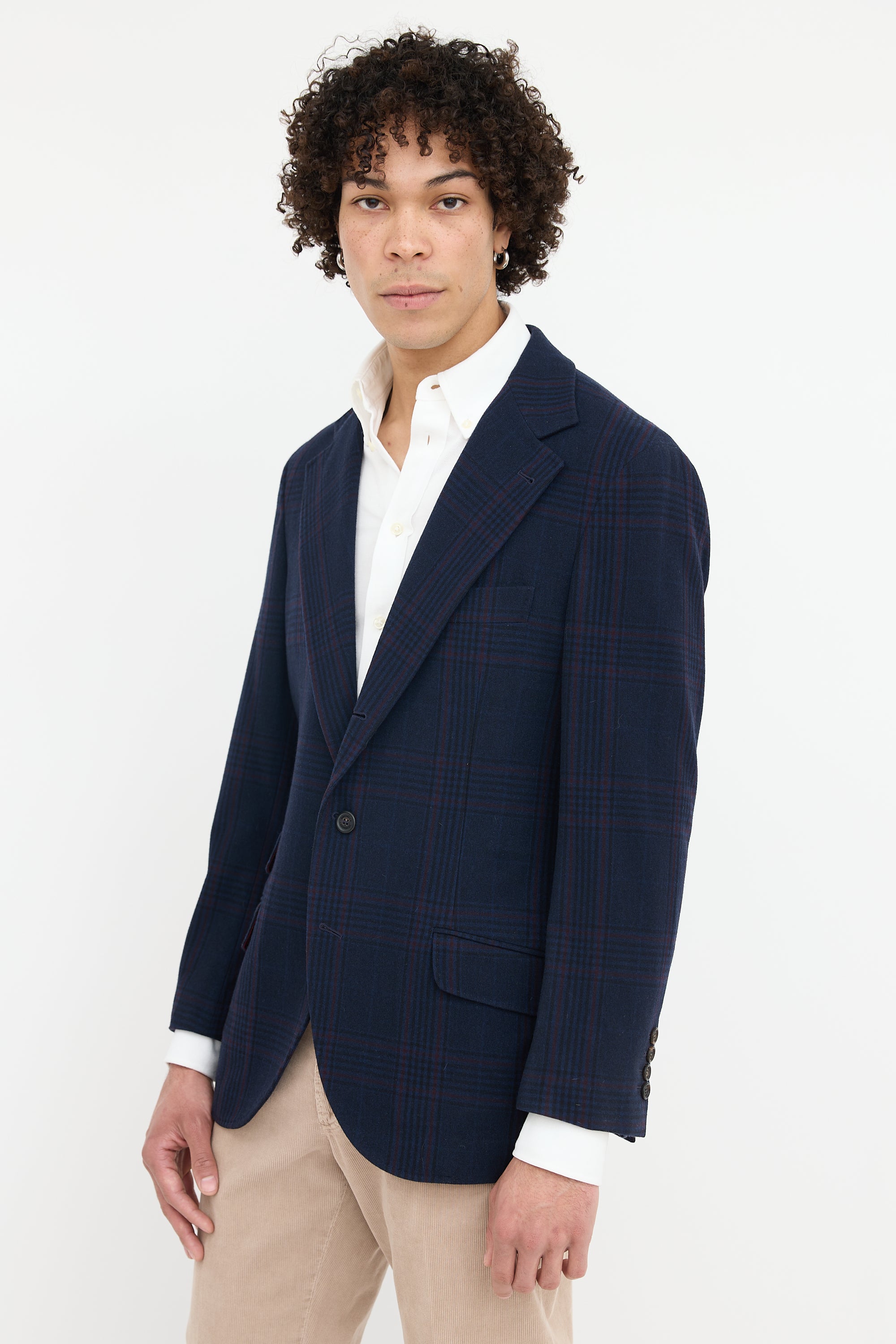 Brunello Cucinelli Wool Plaid Blazer