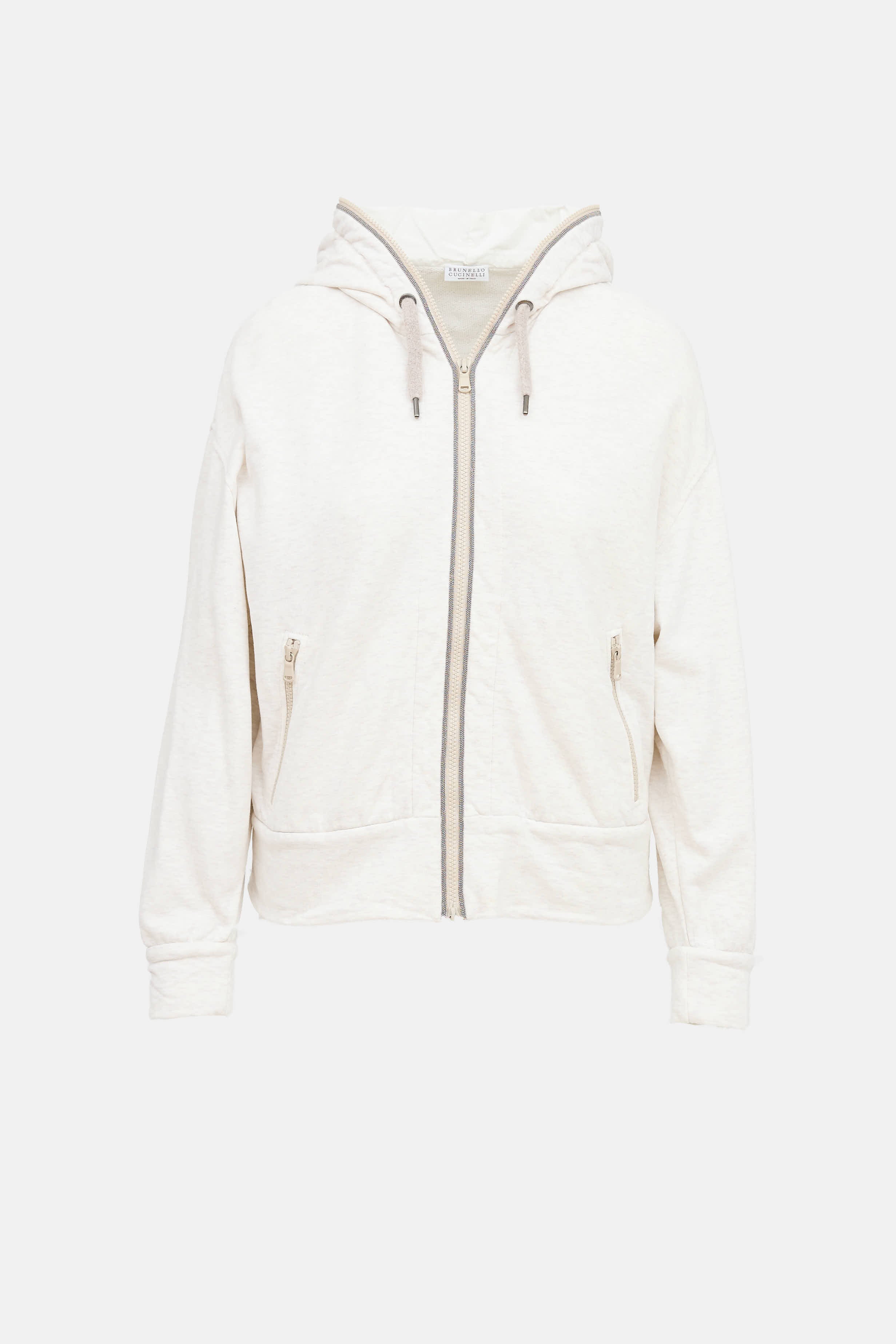 Brunello Cucinelli Monili Over Face Zip Hoodie